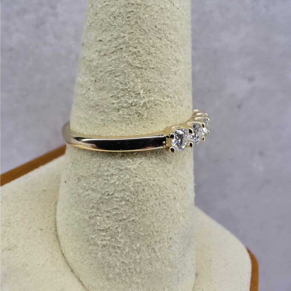 Size 7 or 9- 0.53ctw Moissanite Half Eternity Ring Gold Plated Silver GRA - Picture 2 of 8